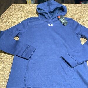 NWT UNDER ARMOUR BLUE HOODIE MEDIUM LOOSE FIT COLDWEAR